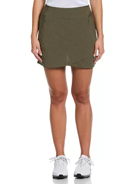 Womens 16 Heather Perforated Golf Skort