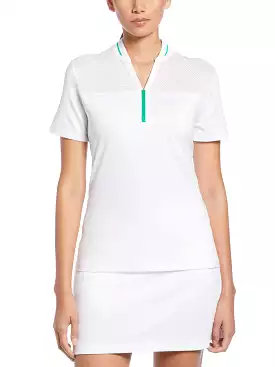 Womens Mesh Block Golf Top