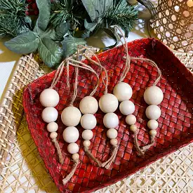 Wooden Balls Christmas Ornaments (Set of 6)