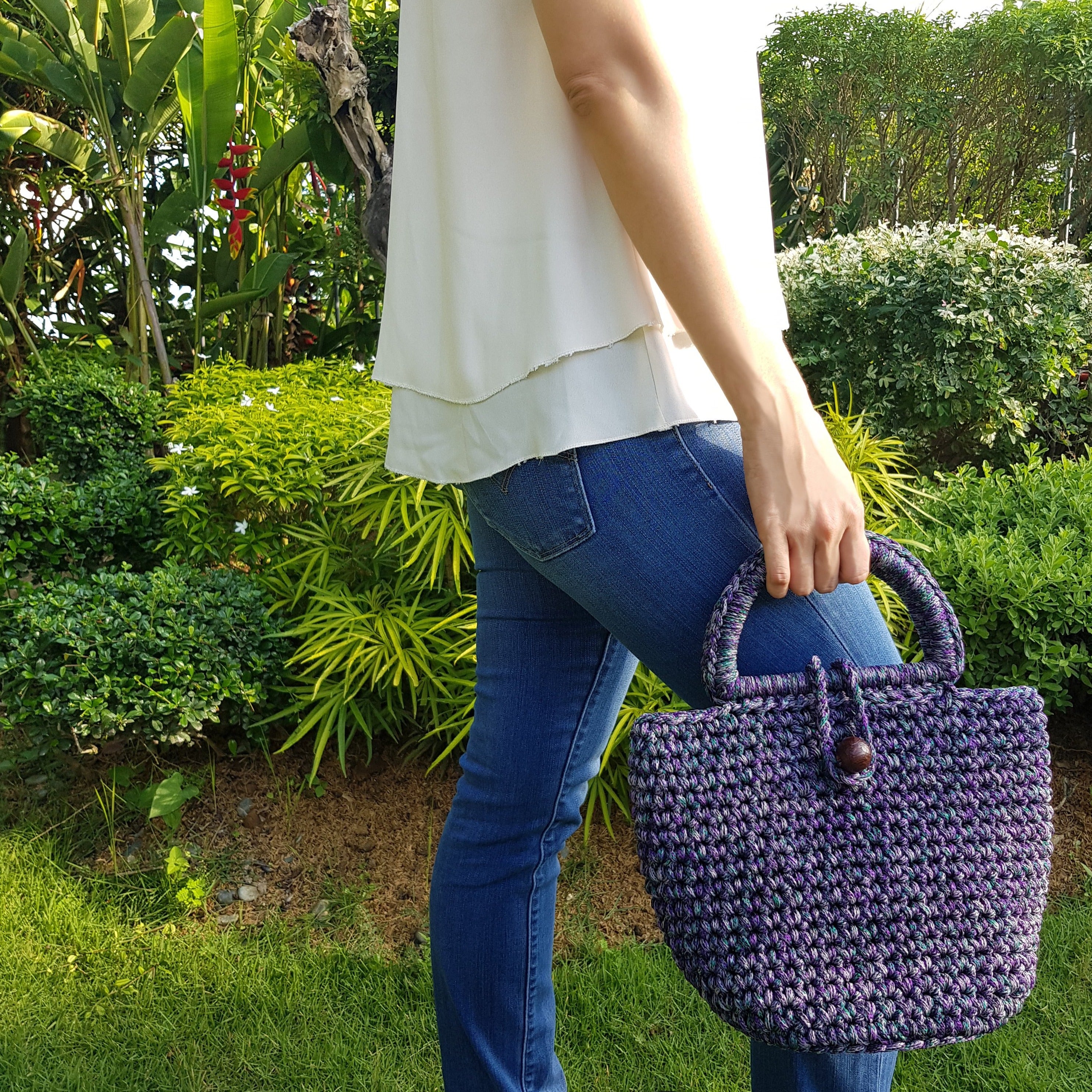 Zian Macramé Handbag (Purple)