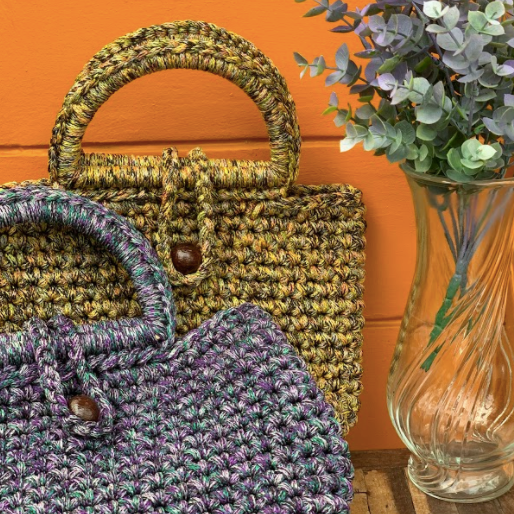 Zian Macramé Handbag (Purple)